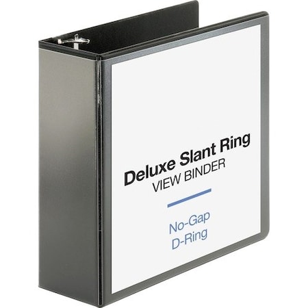 Business Source View Binder, Slant Ring, 4in Capacity, Letter, Black BSN62472